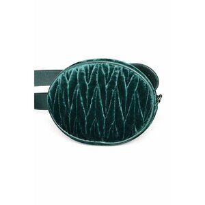 Sam Edelman Scrunched Velour Emerald Green Convertible Vegan Belt Bag